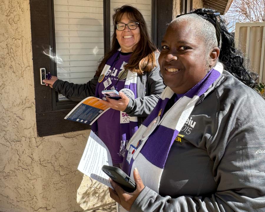 SEIU 2015 members go door-to-door to speak with voters